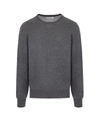 Brunello Cucinelli Rib Knit Plain Sweater In Grey