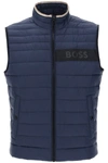 Hugo Boss Darolan Water Repellent Quilted Vest In Blue