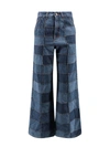 Chloé Patchwork High-rise Wide-leg Jeans In Blu
