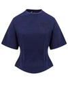 Etro Logo-embroidered Fitted T-shirt In Blu