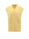Nanushka Wool Blend Vest With Braided Effect In Giallo
