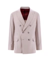 Brunello Cucinelli Notched-lapel Single-breasted Blazer In Beige