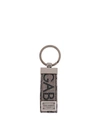 Dolce & Gabbana Calfskin Key Chain With Logo Tag In Grigio