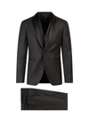 Tagliatore Virgin Wool And Silk Trouser With Vest In Nero