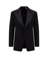 Ferragamo Single-breasted Tuxedo Blazer In Nero