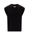 Mm6 Maison Margiela Vests With Logo In Nero