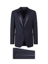 Dolce & Gabbana Men Virgin Wool Blend Tuxedo With Gilet And Satin Profiles In Blu
