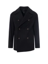 Hevo Trani Blue Double-breasted Coat In Blu