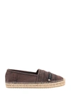Dolce & Gabbana Canvas Denim Logo-patch Slip-on Espadrilles In Marrone