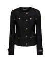 Versace Lurex Tweed Jacket In Nero