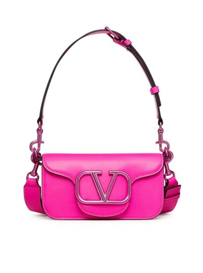 Valentino Garavani Logo-plaque Shoulder Bag In Pink & Purple