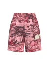DIOR POPLIN SHORTS IN PINK COTTON AND SILK WITH TOILE DE JOUY VOYA MOTIF