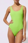 Solid & Striped The Luela Ribbed In Lime In Green