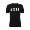 Hugo Boss Cotton-jersey T-shirt With Rubber-print Logo In Black
