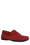 Geox Kosmopolis Penny Loafer In Dark Red