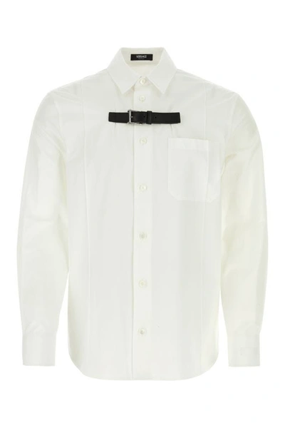 Versace Man White Poplin Shirt In New