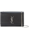 Saint Laurent Medium Kate Grained Leather Shoulder Bag In Black