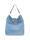 JW ANDERSON Blue Hobo Pierce Suede Tote Bag,HB12WP1740181512183886