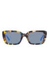 Tory Burch Monogram Acetate Rectangle Sunglasses In Tortoise