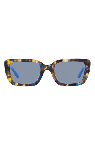 Tory Burch Monogram Acetate Rectangle Sunglasses In Tortoise