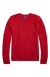 Ralph Lauren Cable-knit Wool-cashmere Sweater In New Red