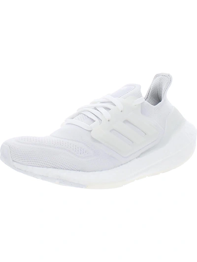 Adidas Originals Ultraboost 21 Womens Fitness Lifestyle Running Shoes In White/pink