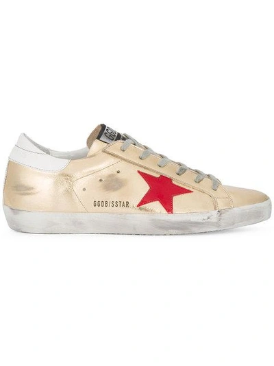 Golden Goose Gold Superstar Leather Trainers In Metallic