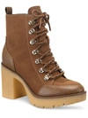 Sun + Stone Lennonn Womens Microsuede Ankle Combat & Lace-up Boots In Brown