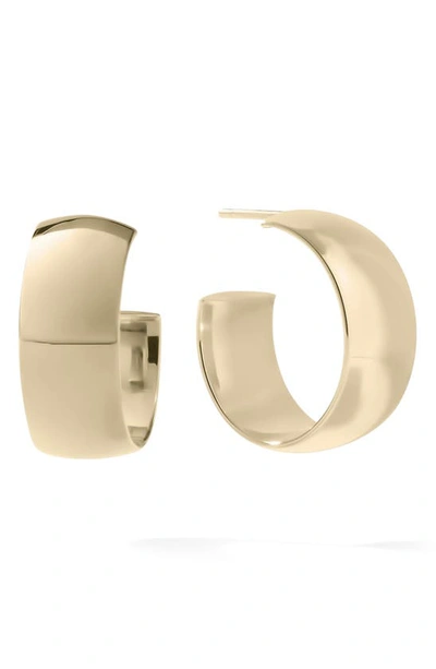 Lana 14k Yellow Gold 25mm Curved Bold Hollow Hoops