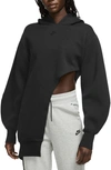 Nike Women's  Sportswear Tech Fleece Oversized Asymmetrical Hoodie In Black