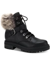 Sun + Stone Orlenaa Womens Cold Weather Faux Fur Lined Booties In Black