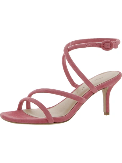 Veronica Beard Mariel Womens Faux Suede Ankle Strap Heels In Pink