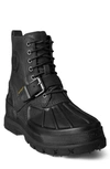 Polo Ralph Lauren Oslo High Waterproof Leather-suede Boots In Black/black