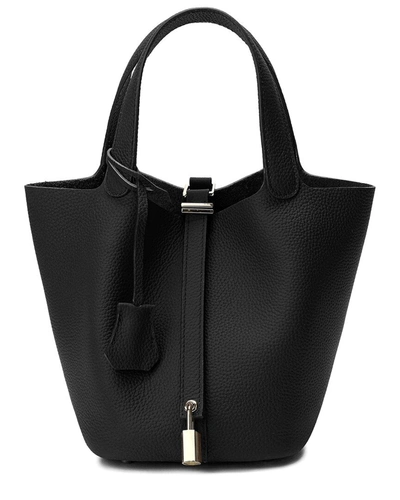Tiffany & Fred Leather Satchel In Black