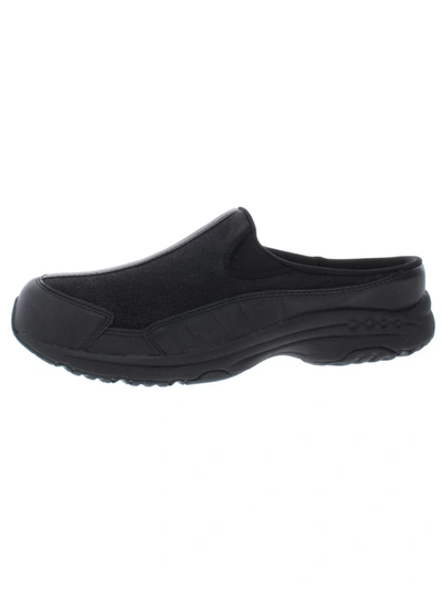 Easy Spirit Traveltime Womens Contrast Trim Casual Shoes In Black Leather