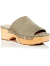 Dolce Vita Dorado Womens Suede Studded Wedge Sandals In Green
