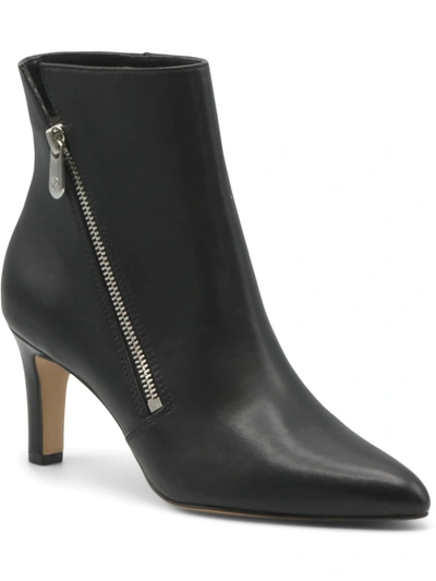 Adrienne Vittadini Sondy Womens Faux Leather Dressy Ankle Boots In Black