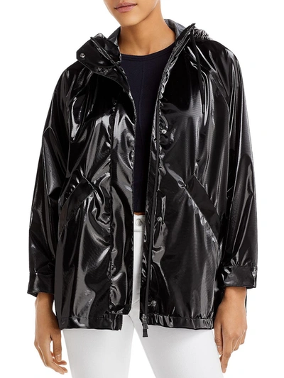 Herno Womens Waterproof Hooded Windbreaker Jacket In Black