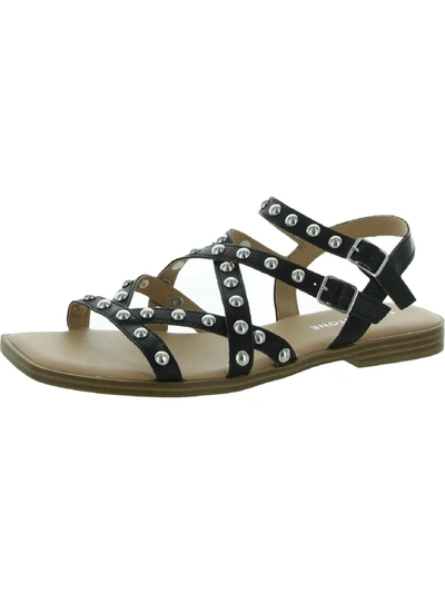 Sun + Stone Angelap Womens Faux Leather Studded Gladiator Sandals In Black
