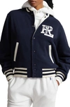 Polo Ralph Lauren Rl-logo Reversible Bomber Jacket In Hunter Navy