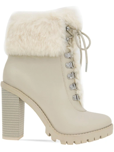 Bcbgeneration Pelica Womens Ankle Leather Booties In White