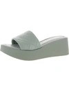Seychelles High Note Womens Slip-on Leather Slide Sandals In Green