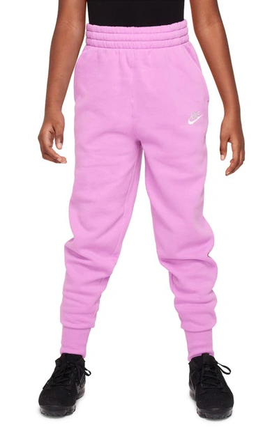 Nike Sportswear Club Fleece Big Kids' (girls') High-waisted Fitted Pants In Purple