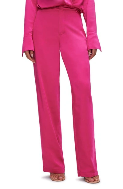 Good American Washed Satin Trousers In Love Potion