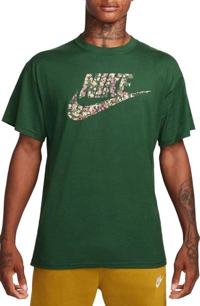 Nike Floral Logo Max90 Graphic T-shirt In Green
