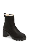 Rag & Bone Shiloh Suede Shearling Chelsea Booties In Black