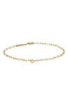 Zoë Chicco 14k Yellow Gold Diamond Dangle Oval Link Bracelet In 14k Yellow Gold