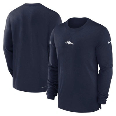Nike Denver Broncos Sideline Menâs  Men's Dri-fit Nfl Long-sleeve Top In Blue