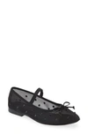 Jeffrey Campbell Releve Crystal Embellished Mary Jane Flat In Black Mesh Clear Combo
