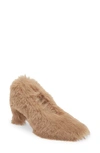 Jeffrey Campbell Women's Fluff-mf Faux Fur Block Heel Mules In Beige